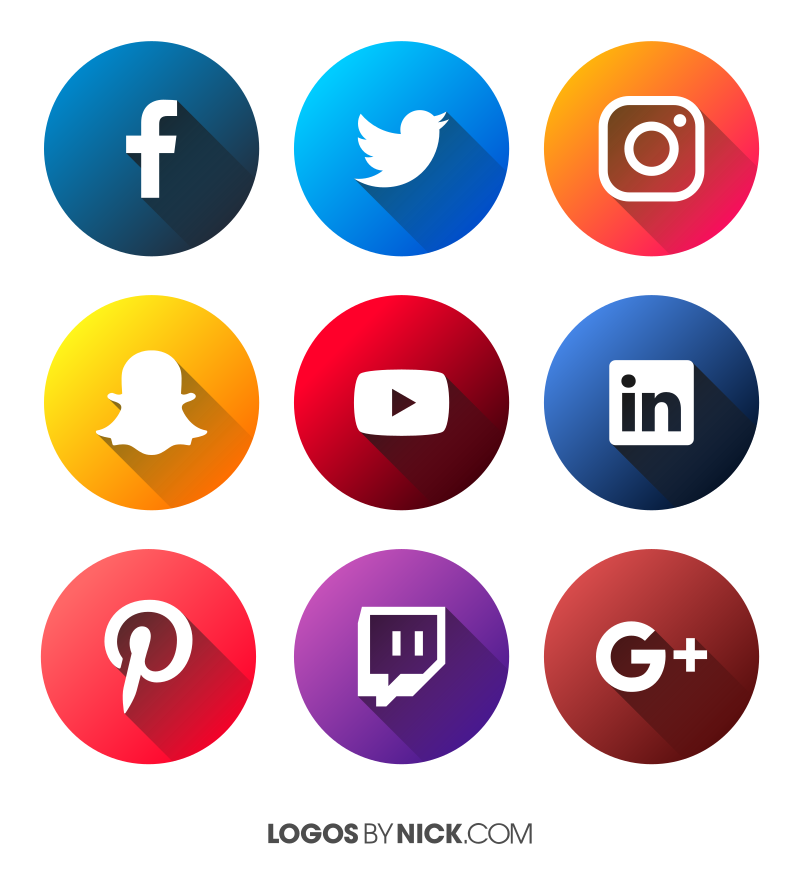 Social media logos for 2018