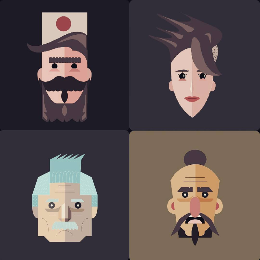 Flat avatars made with Inkscape