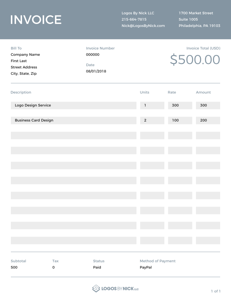 free create invoice