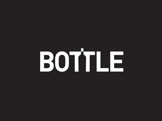 Bottle negative space typography