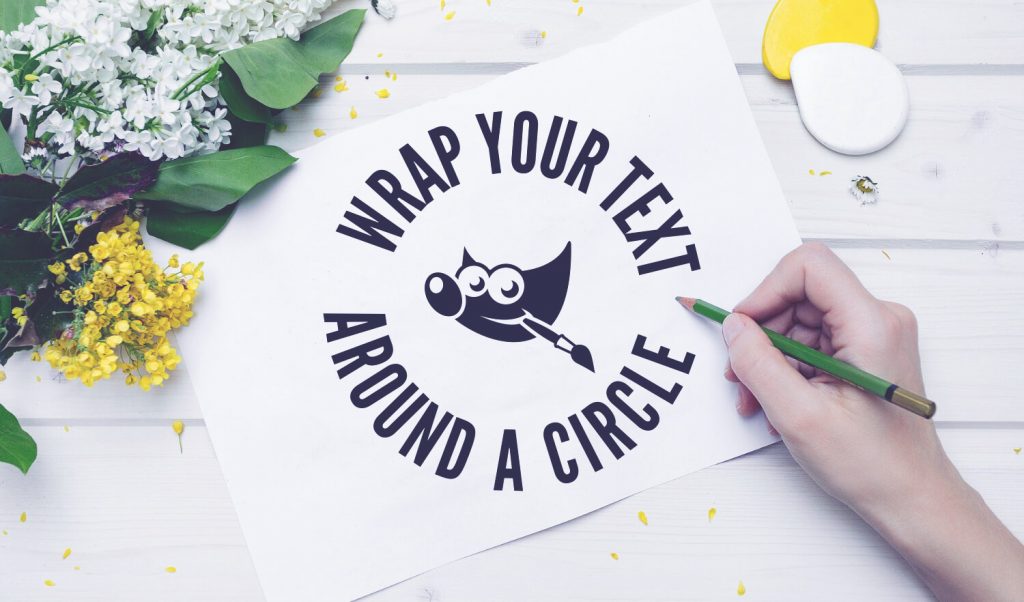 Wrap text around a circle with GIMP