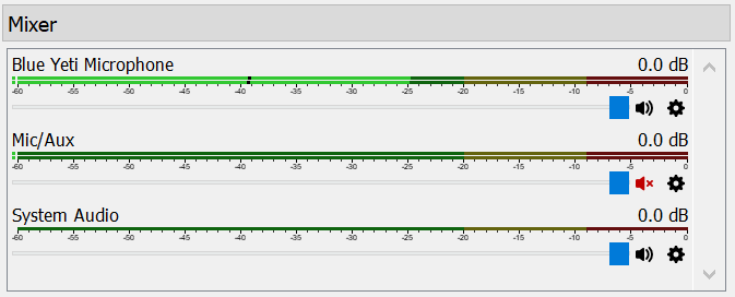 Adjusting audio levels