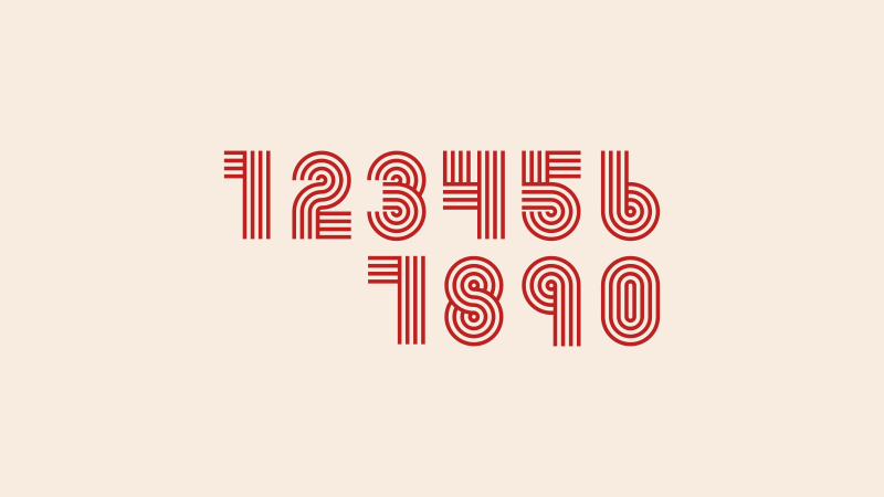 Retro style vector numbers