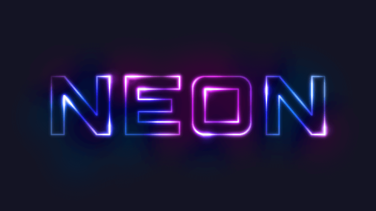 Finished neon text