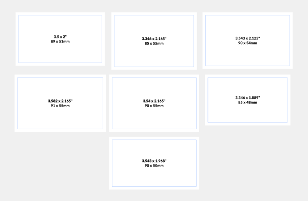 Business card size templates