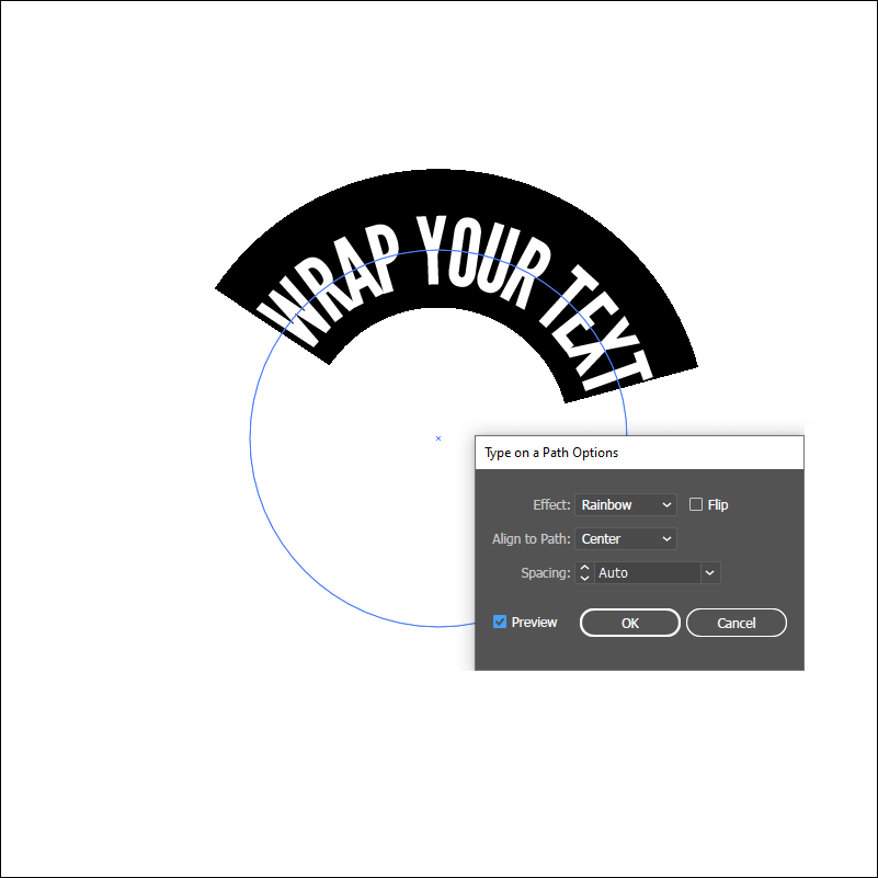 how to type text in a circle in illustrator