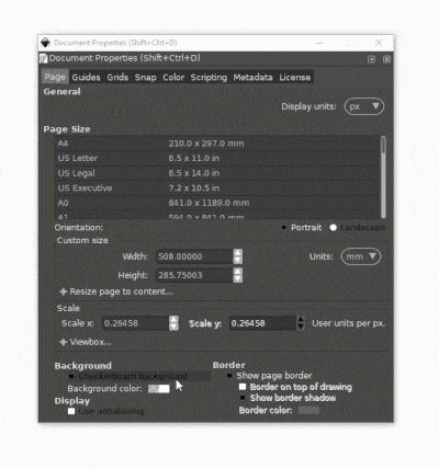 Changing background color with inkscape