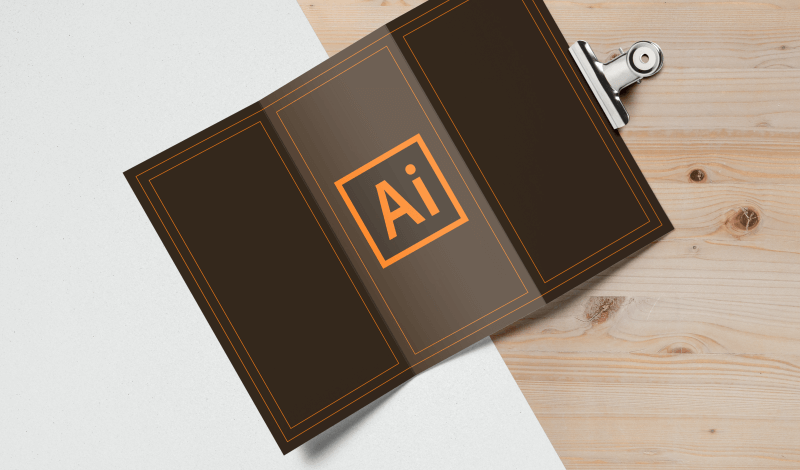 Free tri fold brochure template for Illustrator