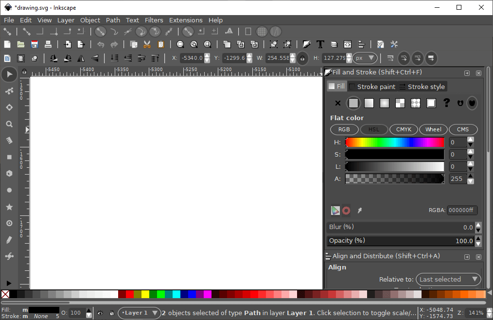 Inkscape white background