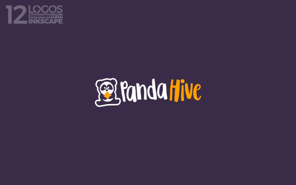 A logo design depicting a panda and a hive