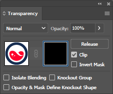 Transparency menu preview thumbnails