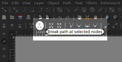 Break path at selected nodes location