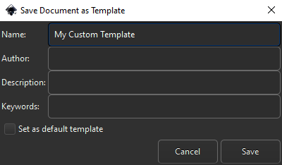 Inkscape allows you to create your own templates