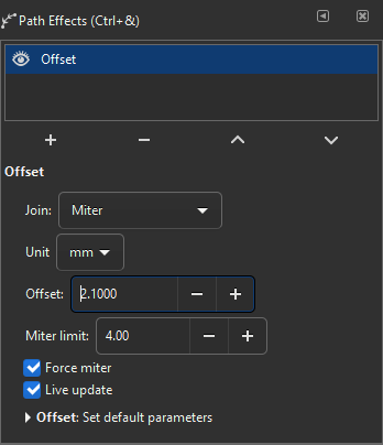 Offset live path effect