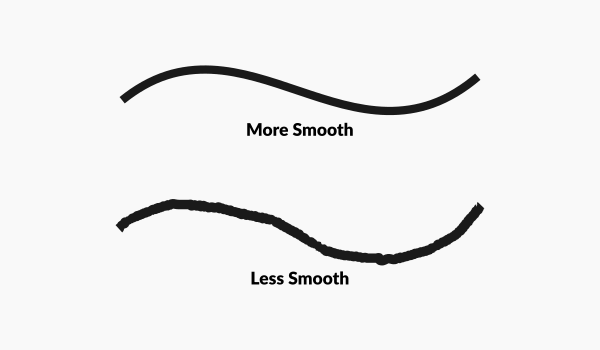 The difference between the smoothing settings