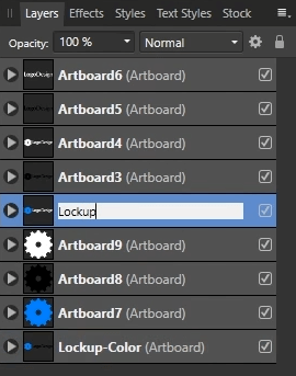 Changing the artboard names