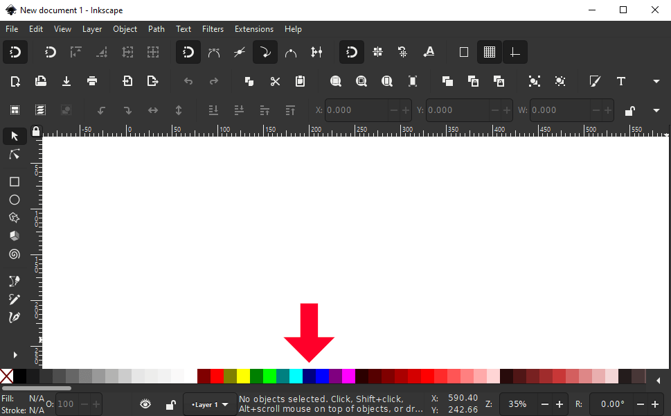 Default color palette in Inkscape