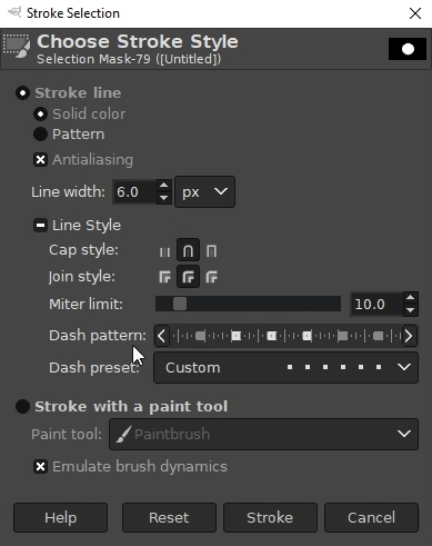 GIMP stroke path