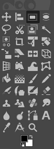 All tool icons displayed in GIMP