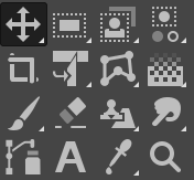 GIMP tools grouped together