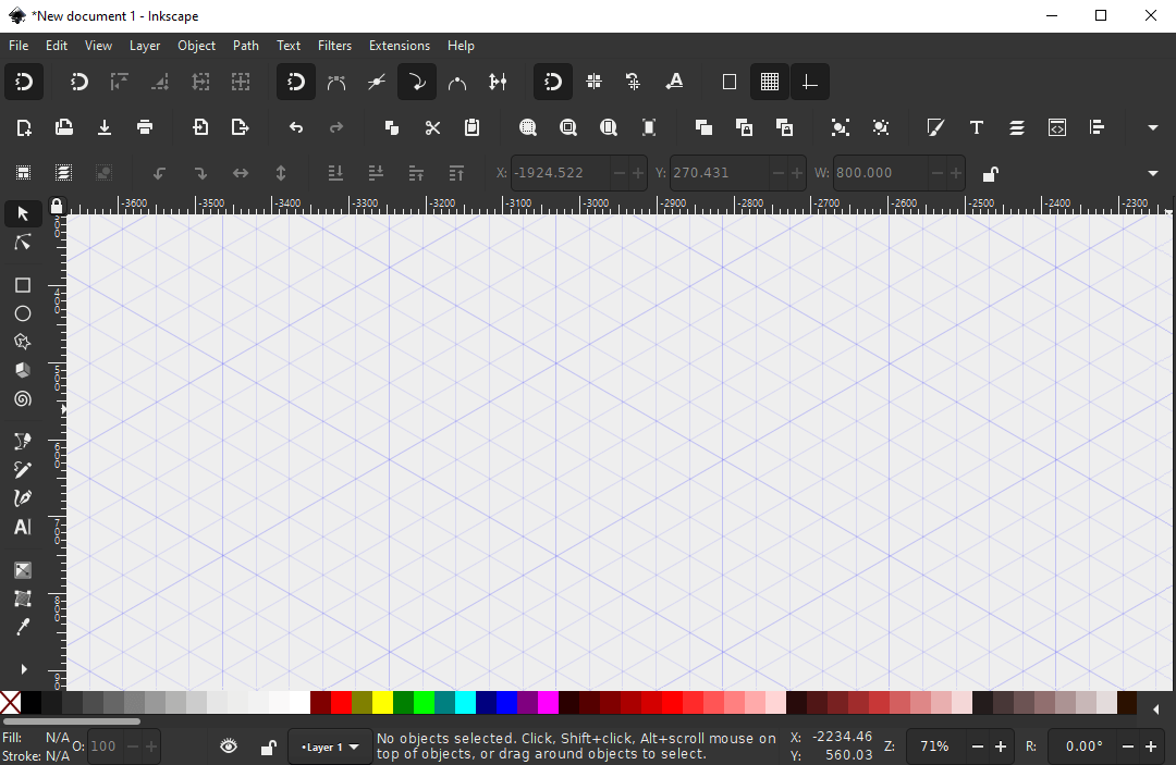 Inkscape with an isometric grid added