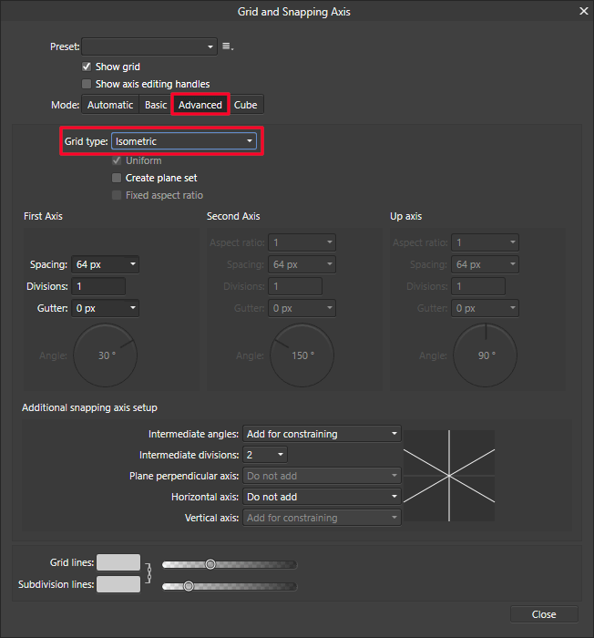 Advanced tab