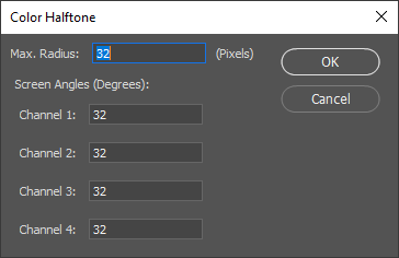 Color halftone menu