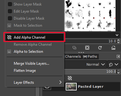 Add alpha channel