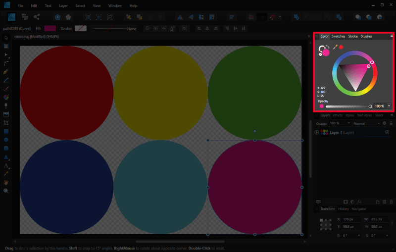 Color menu