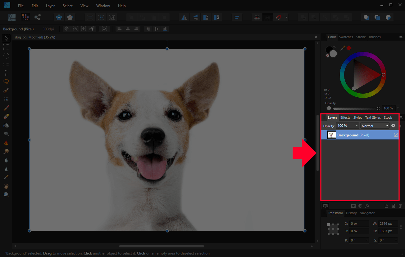 remove background affinity photo