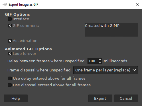 Export image as GIF