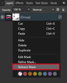 Release mask