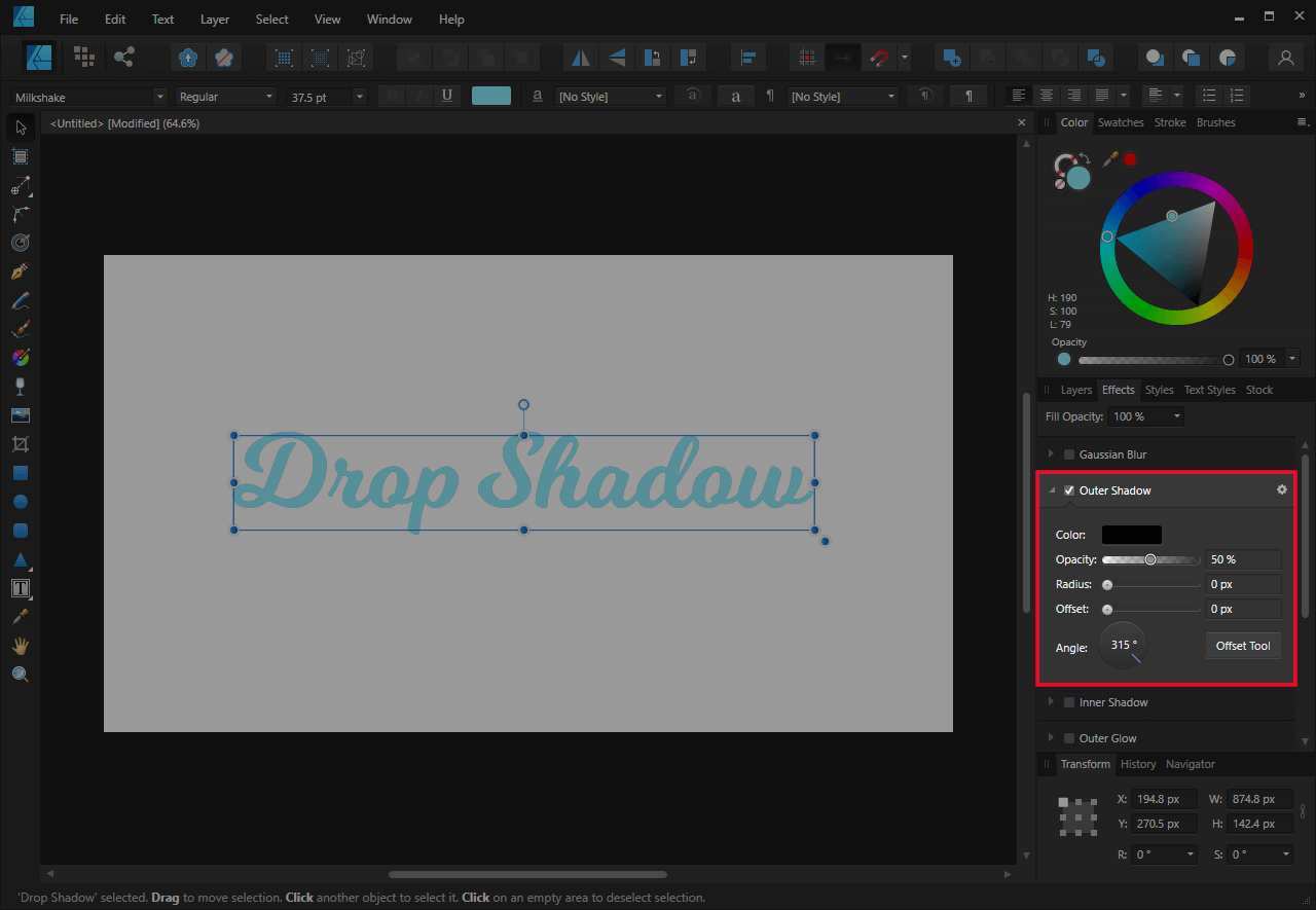 create 3d drop shadow in after effects