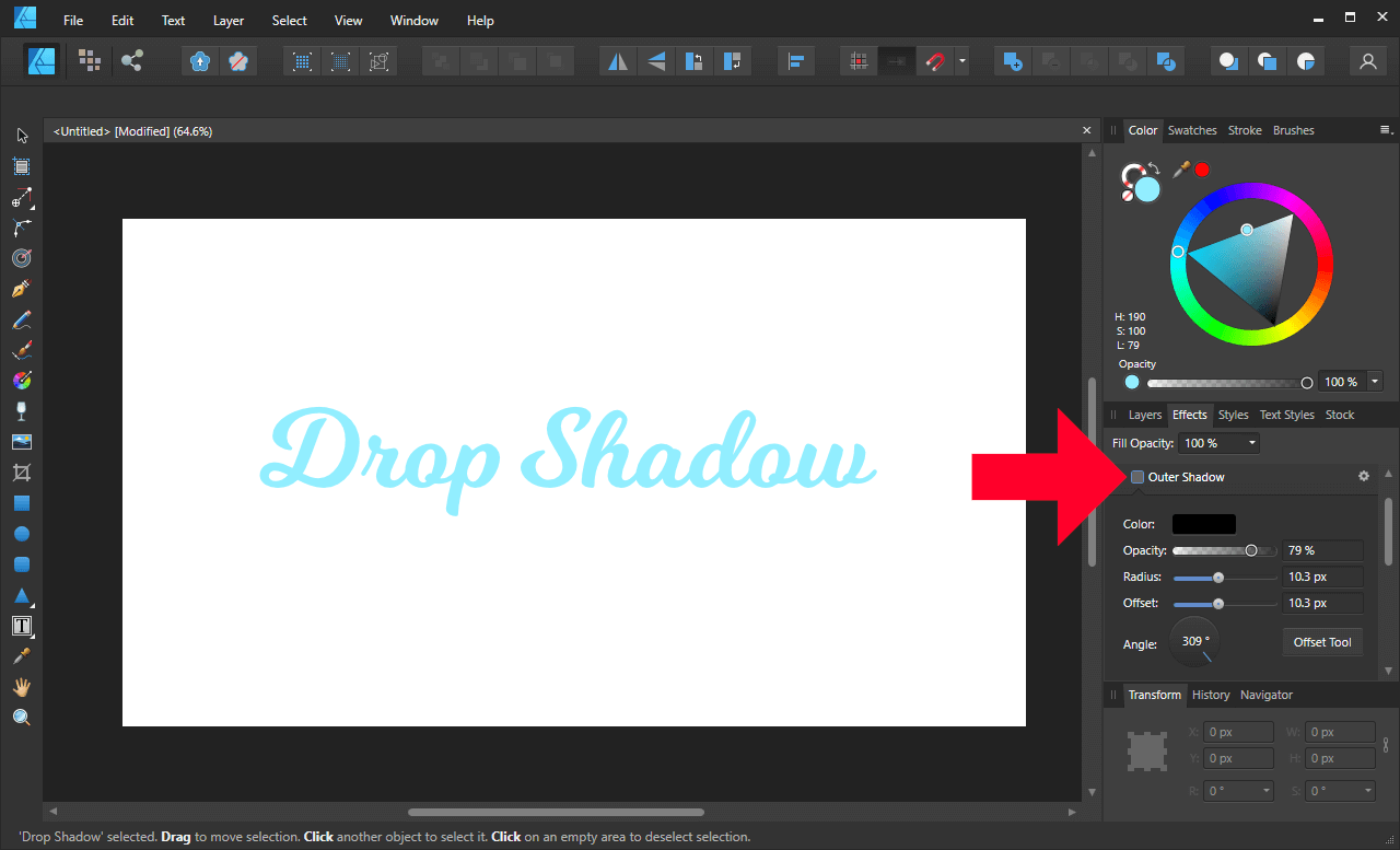 Remove drop shadow