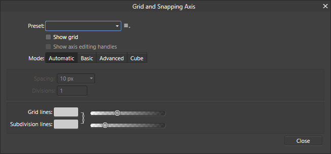 Grid and Axis Manager