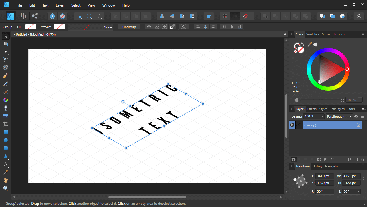 Isometric text