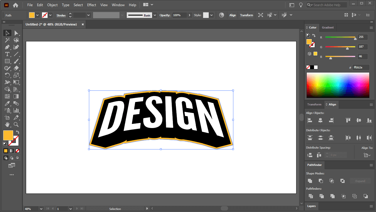 3d text logo illustrator