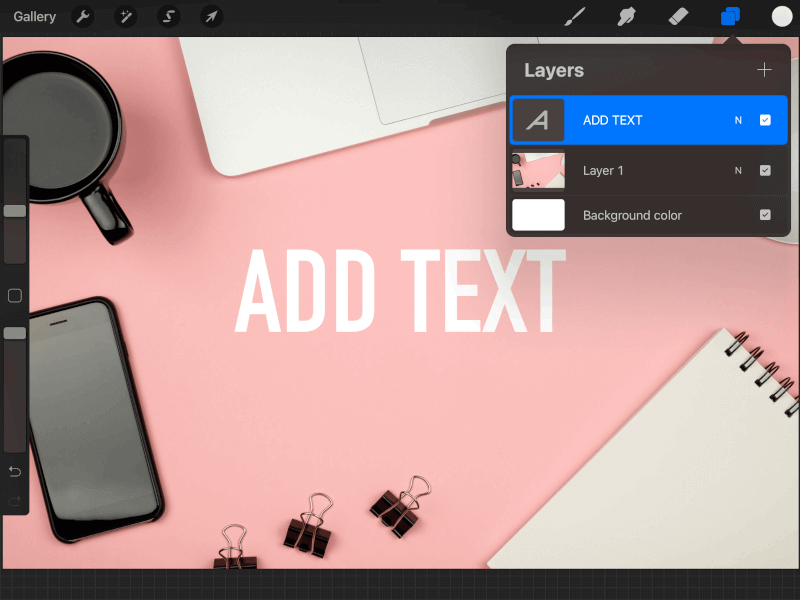 Edit text in Procreate