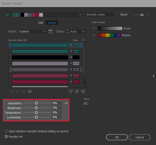 Color settings