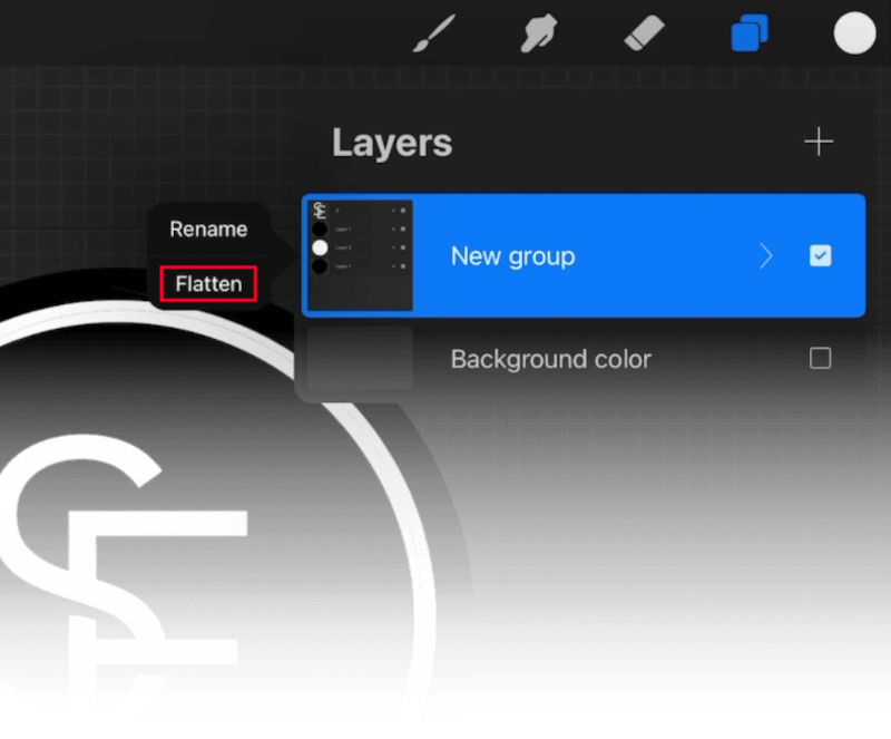 Flatten layer menu