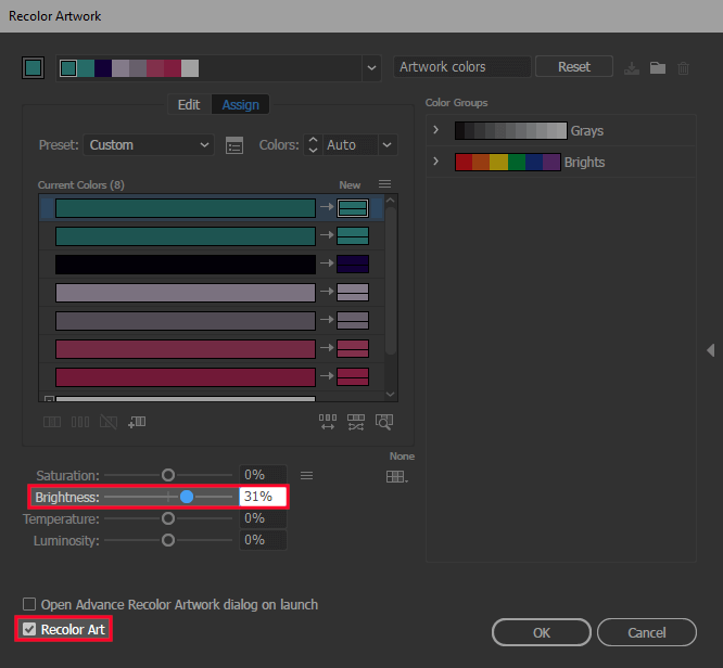 Increasing brightness