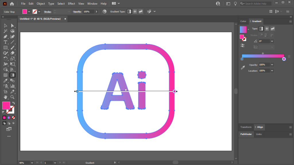 Apply A Gradient Across Multiple Objects In Illustrator Logos By Nick Apply A Gradient Across Multiple Objects In Illustrator Logos By Nick