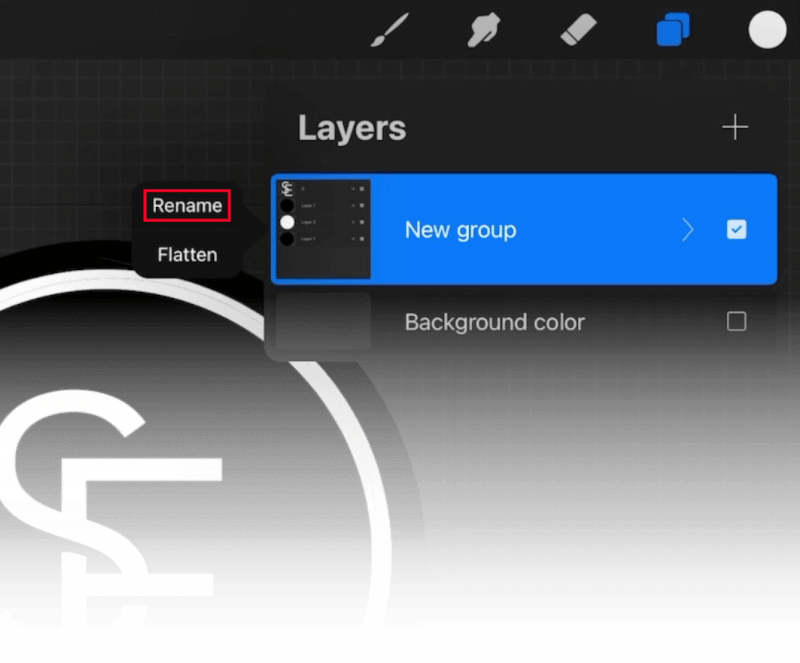 Layer group menu