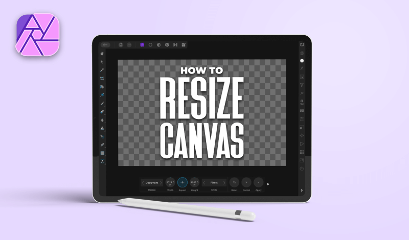 How to resize the canvas in Affinity Photo for the iPad