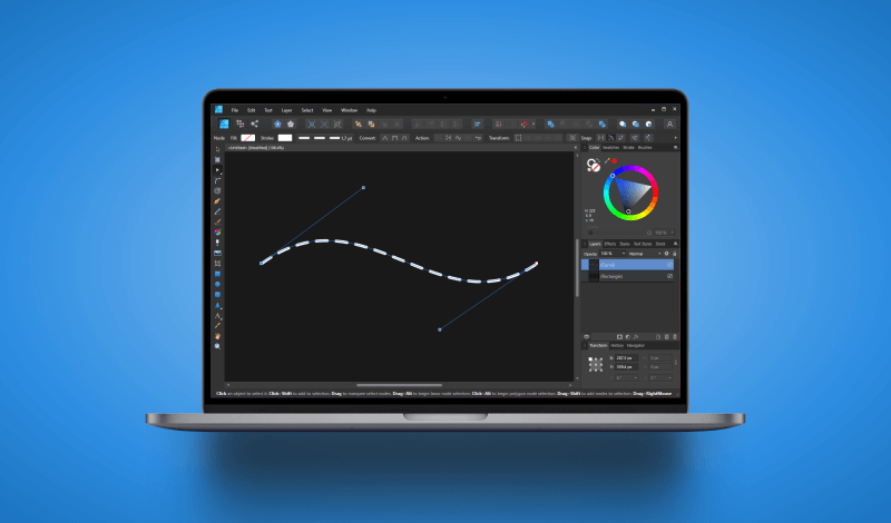 Create dotted lines with Affinity Designer