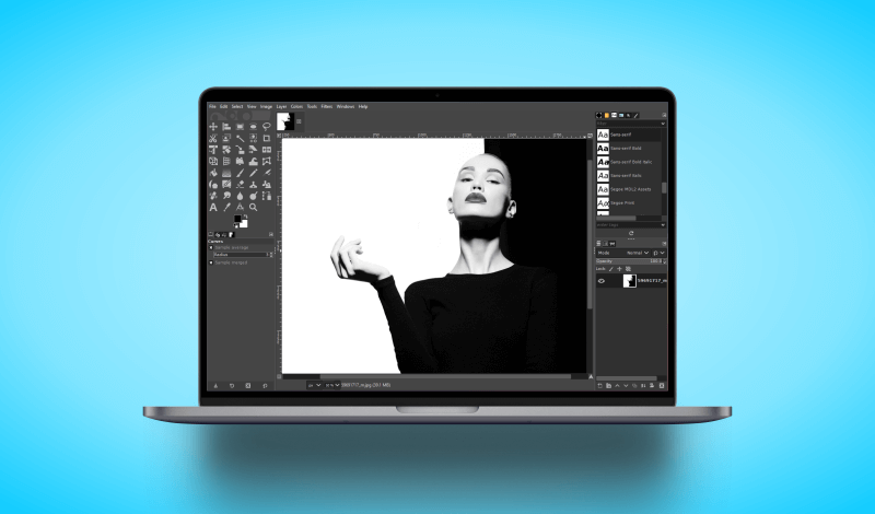 Make an image black and white with GIMP