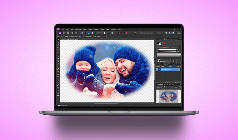 Feather edges in Affinity Photo