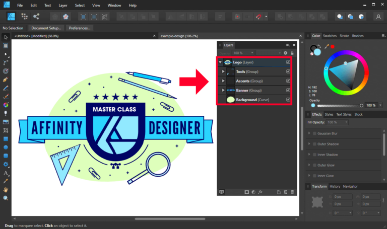 Affinity Interface Label Affinity Designer Layers Explained | A Complete Overview – Logos By Nick