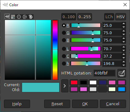 Color menu