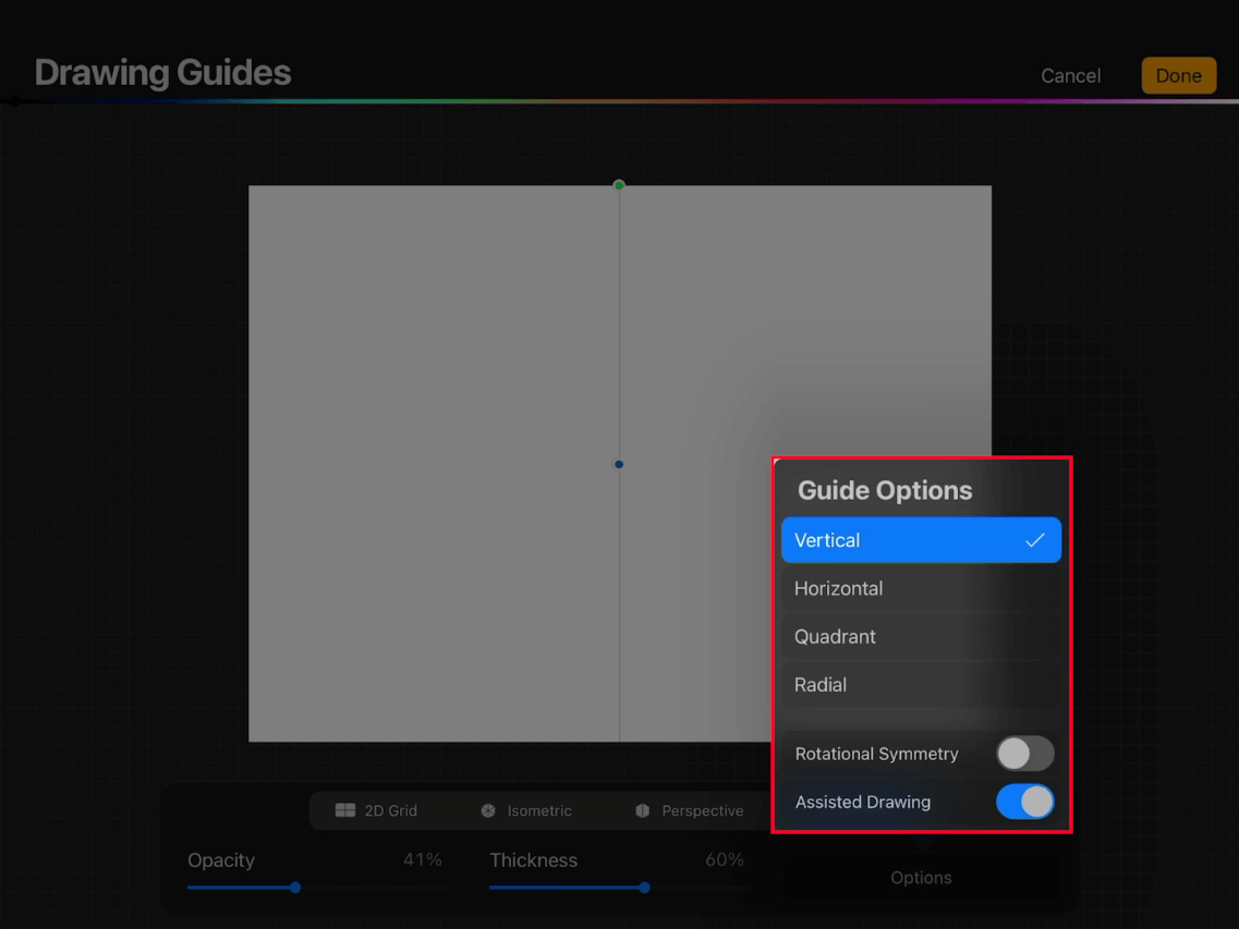 Symmetry options